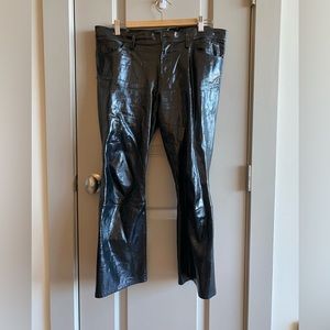 Patent leather jeans